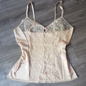 vintage vanity fair cream colored crop top